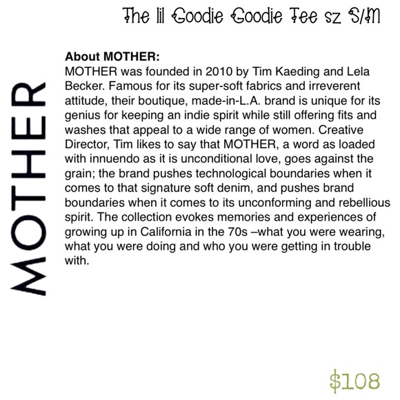 NWT MOTHER “Lol Goodie Goodie Tee”  BE THAT COOL ✔️🪐 - Picture 8 of 12